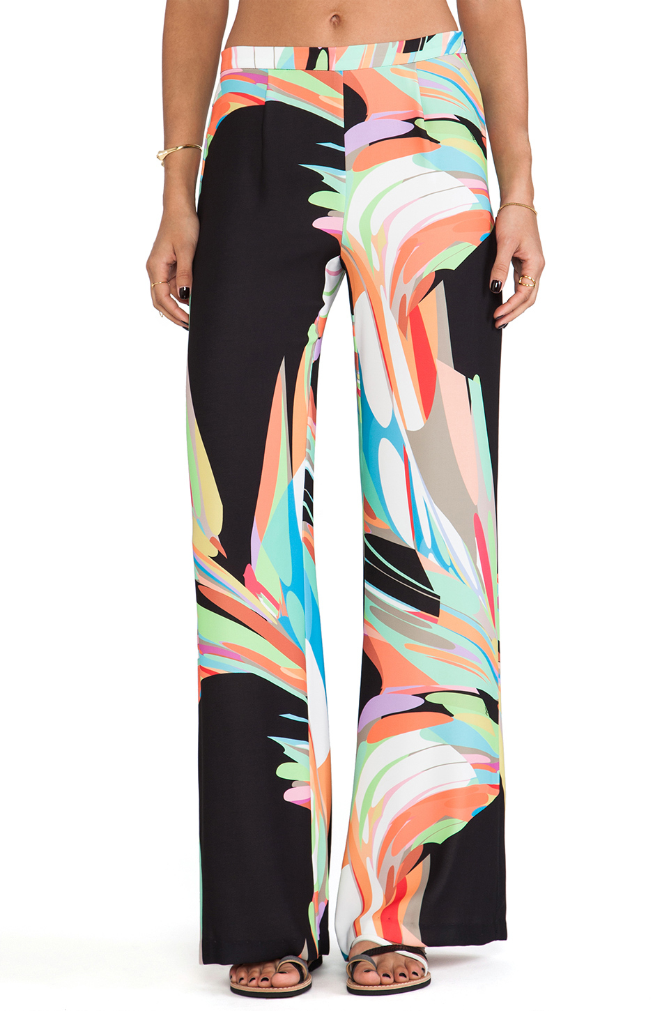 black palazzo pants elastic waist
