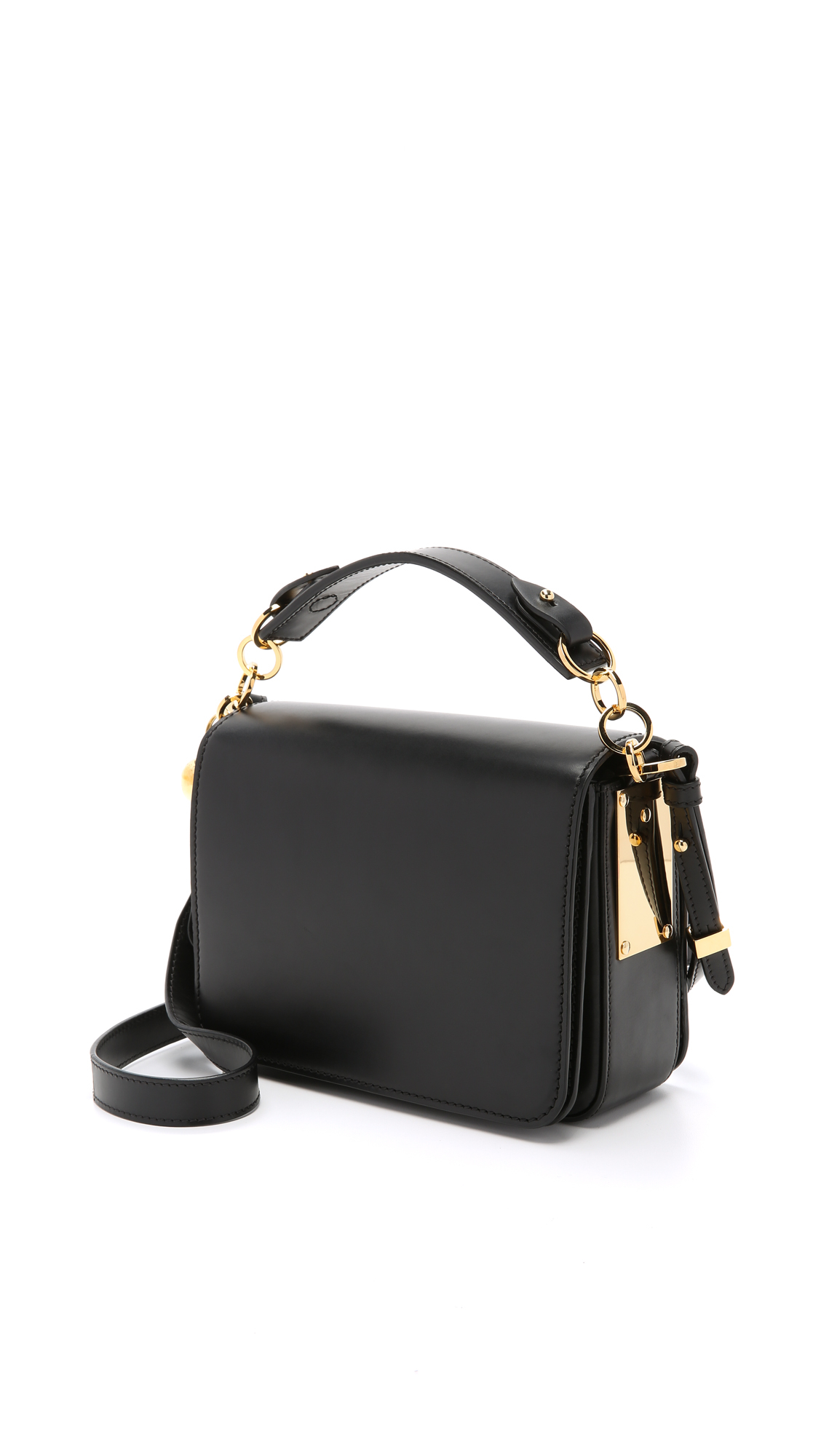structured black crossbody bag