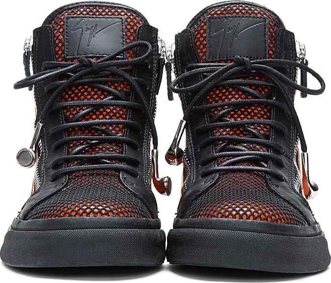 giuseppe zanotti orange sneakers