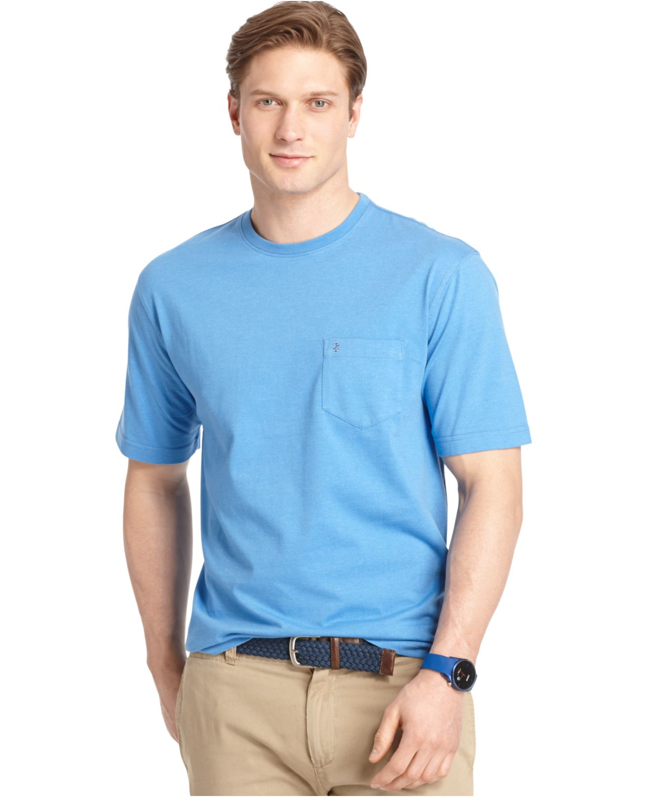 Izod Big And Tall Crew-neck Pocket T-shirt in Blue for Men - Lyst