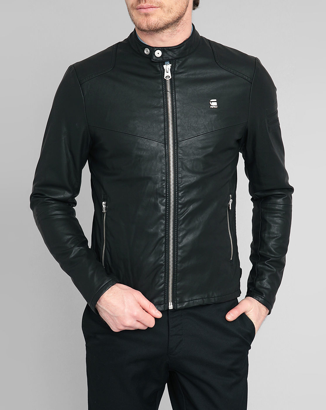 Gstar raw FauxLeather Biker Jacket in Black for Men Lyst Gstar raw FauxLeather Biker Jacket in Black for Men Lyst