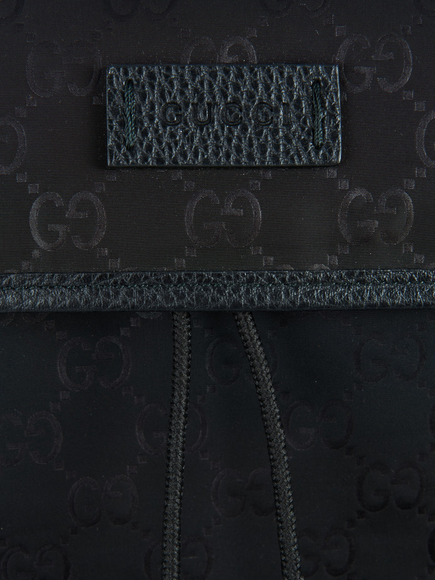 GUCCI Nylon Monogram Slim Backpack Black 1267938