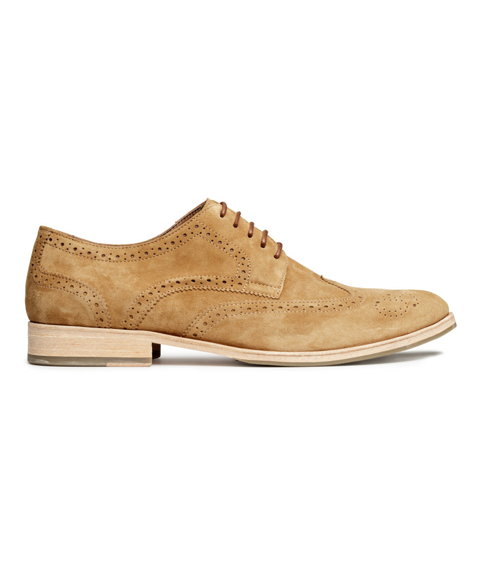 H&M Suede Brogues in Light Brown (Natural) for Men | Lyst