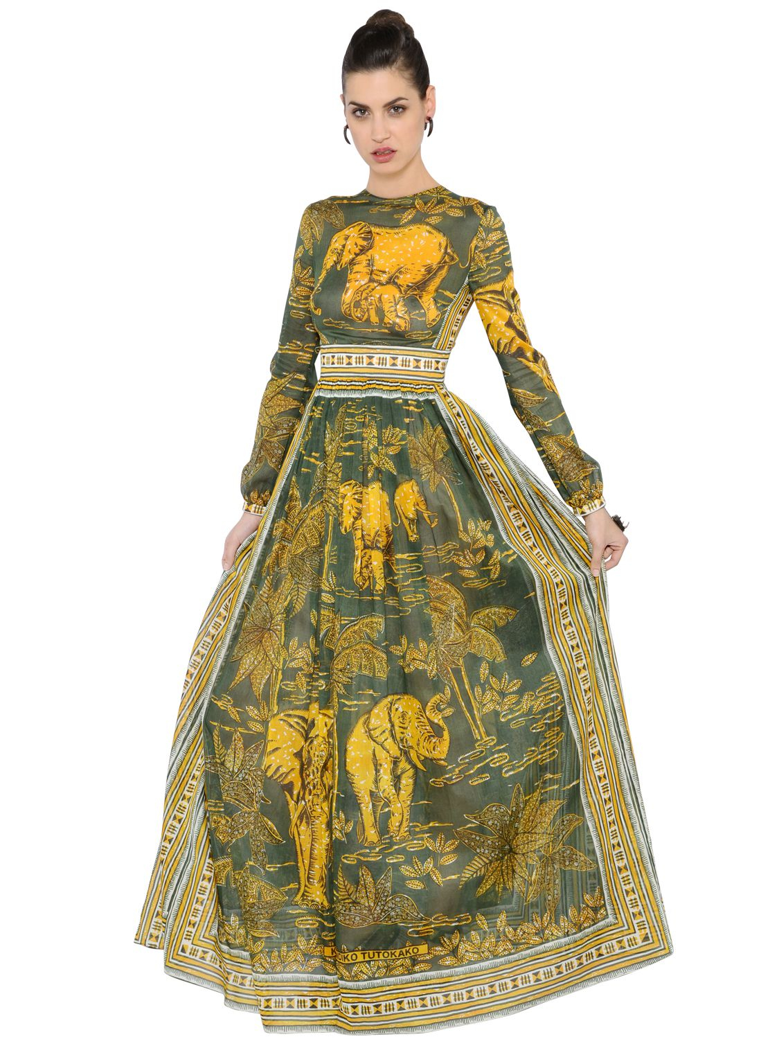 Valentino Elephant Printed Cotton Dress | Lyst