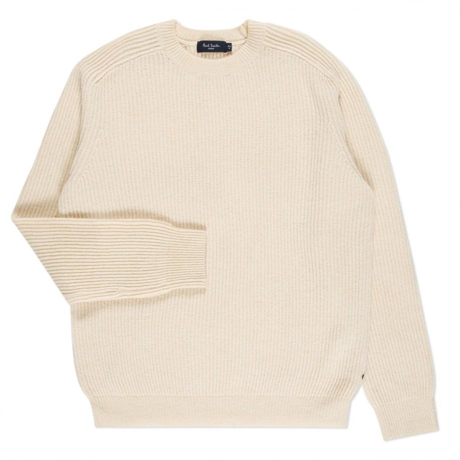 Paul Smith Men's Cream Merino Wool Ribbed Sweater in Natural for Men - Lyst