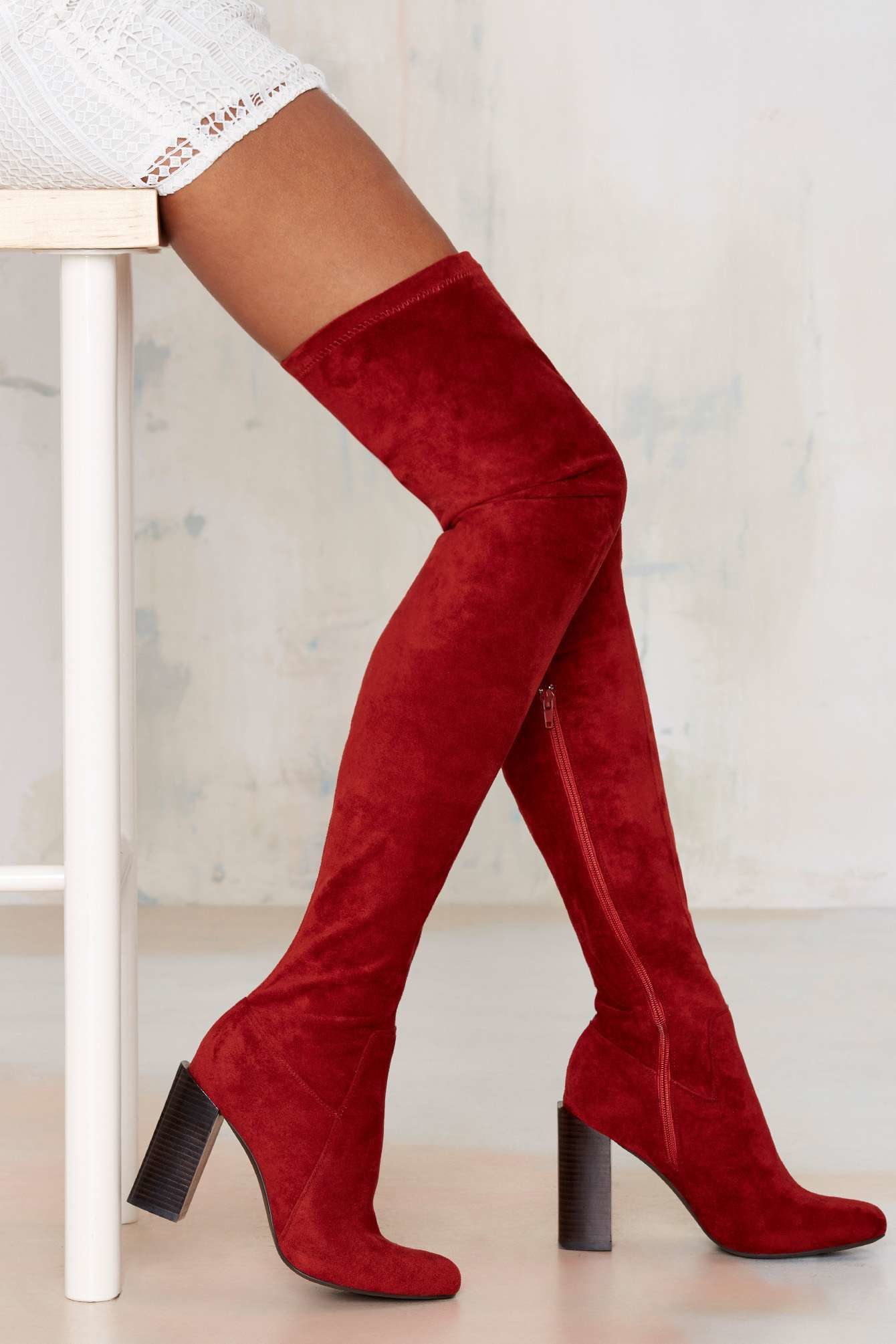 Jeffrey Campbell Perouze Thigh High Boot - Rust in Red | Lyst