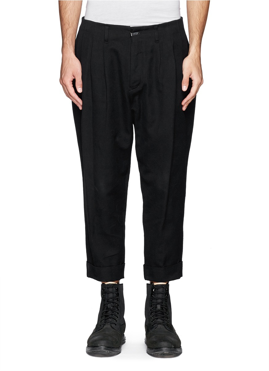 The Viridi-anne Pleat Front Crop Pants in Black for Men - Lyst