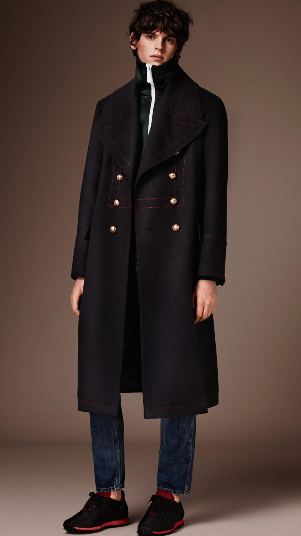 Vores firma Enumerate hektar Burberry Wool Blend Military Greatcoat in Navy (Blue) for Men - Lyst
