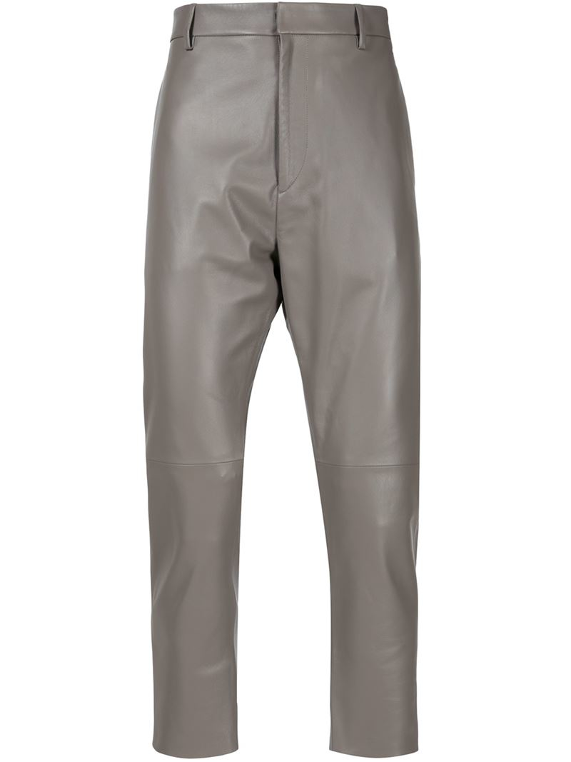 Jil Sander generation Leather Pant in Grey (Gray) for
