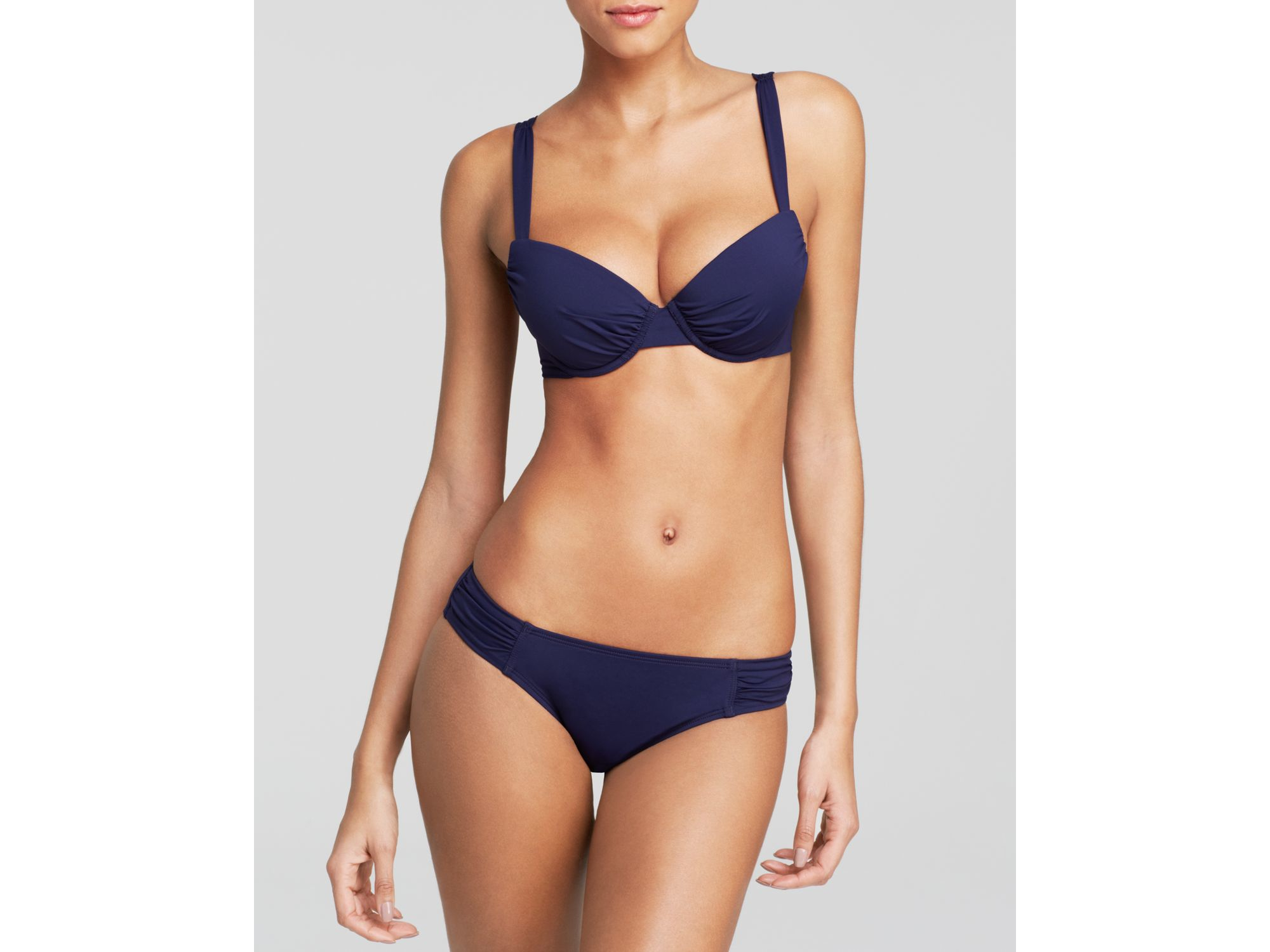 navy blue underwire bikini top