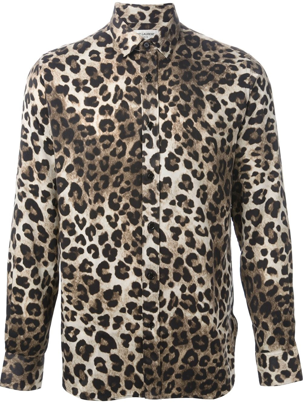 Saint Laurent Leopard Print Shirt in Brown for Men - Lyst