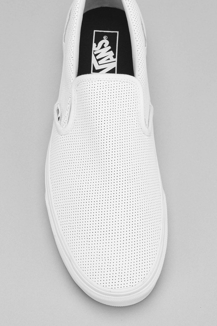 Vans Leather Slip-on Men's Sneaker in White for Men | Lyst Canada