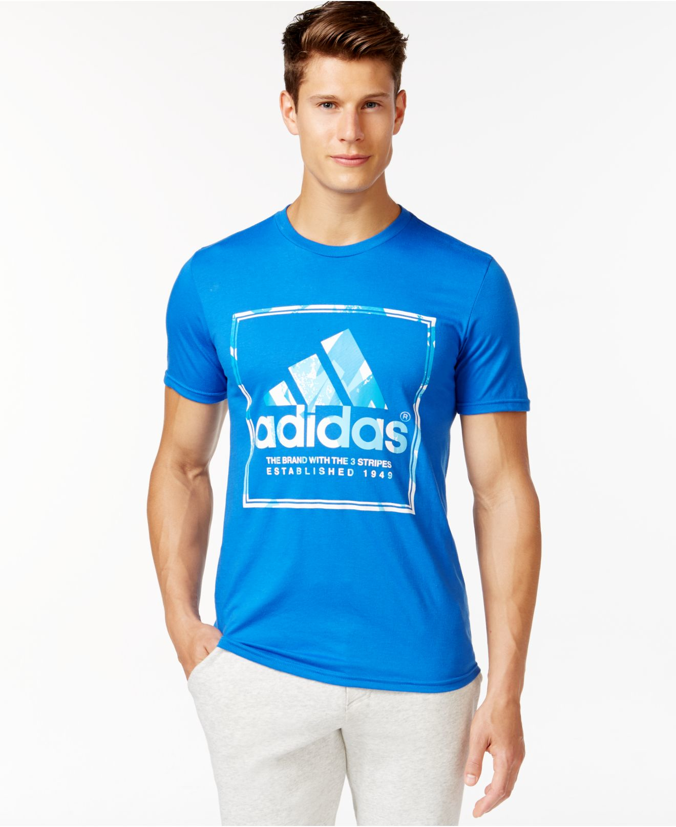 Lyst - adidas Men's Vapor Stamp Graphic-print Logo T-shirt in Blue for Men