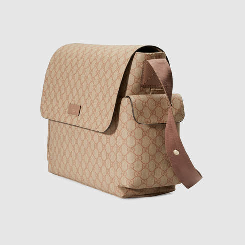 Gucci Gg Supreme Diaper Bag in Pink