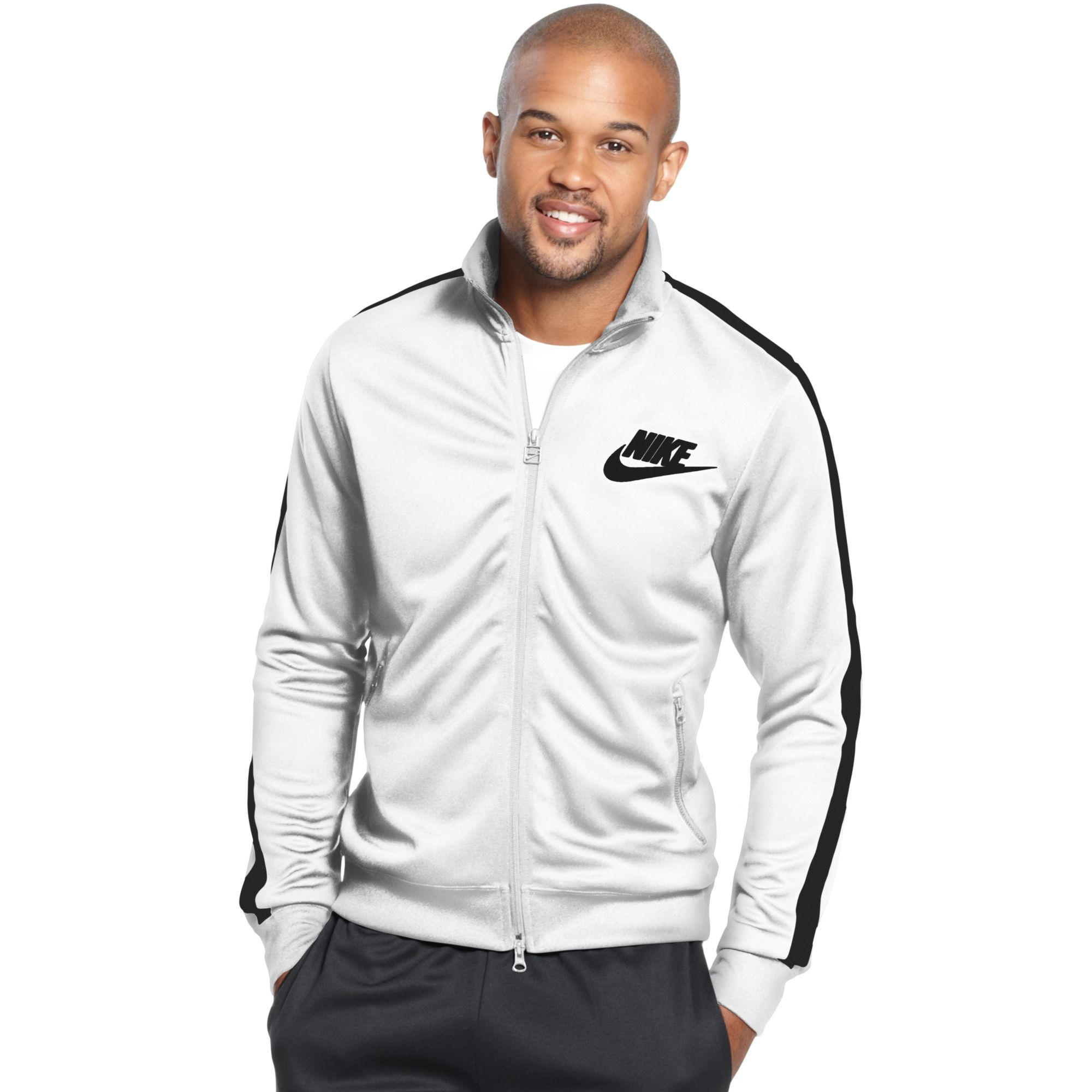 nike track jacket white