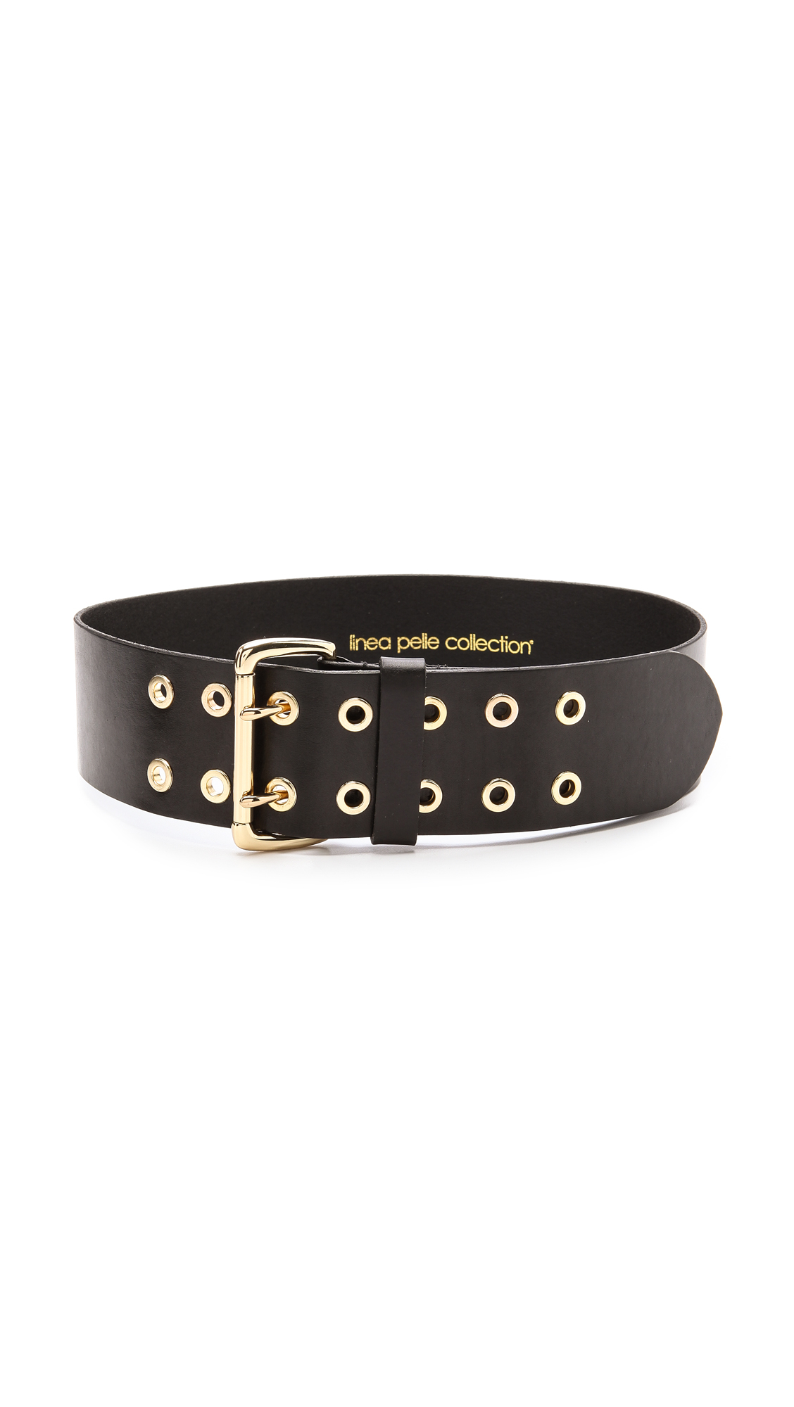 Linea Pelle Flat Eyelet Wide Waist Belt Black Lyst