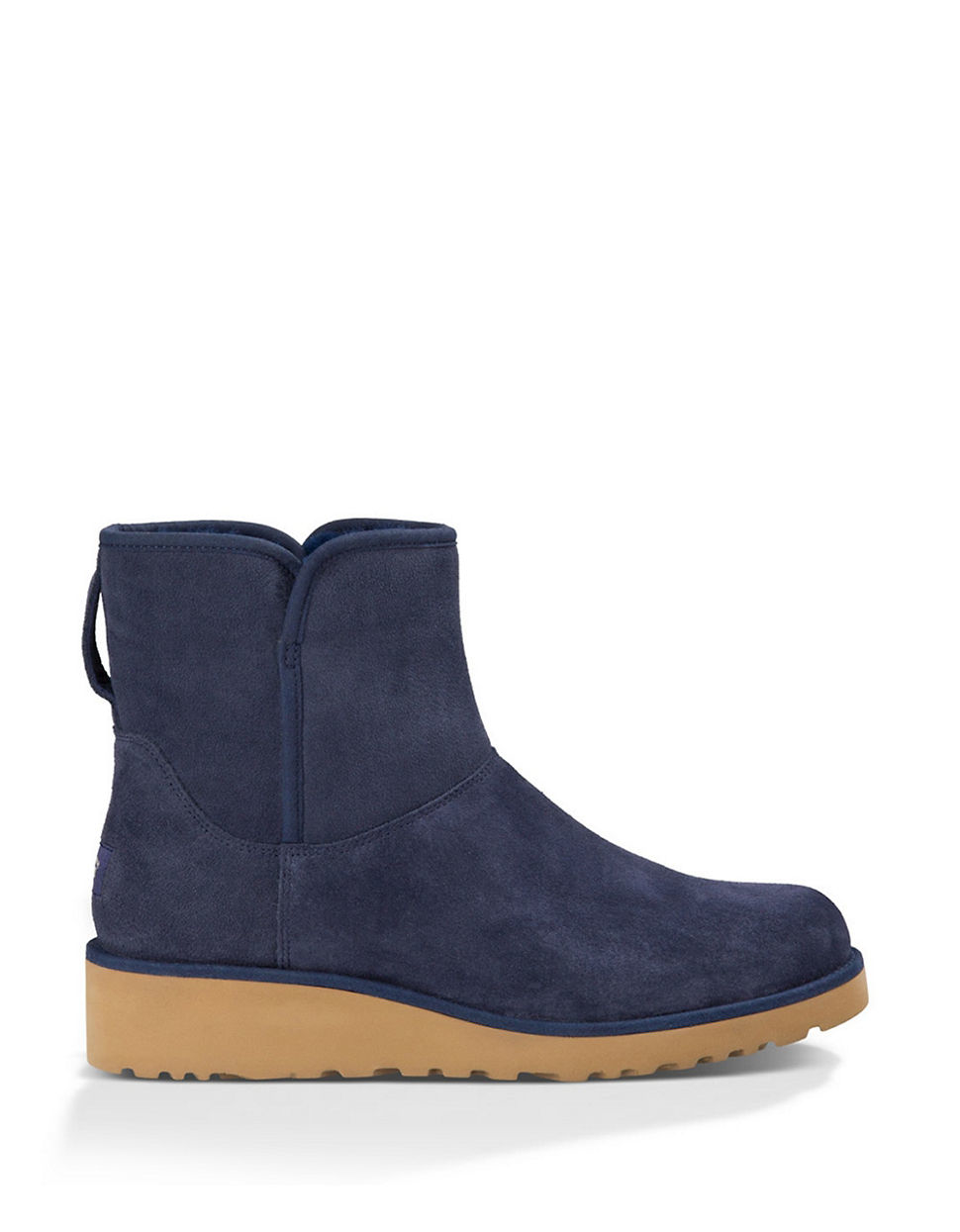 navy sheepskin boots