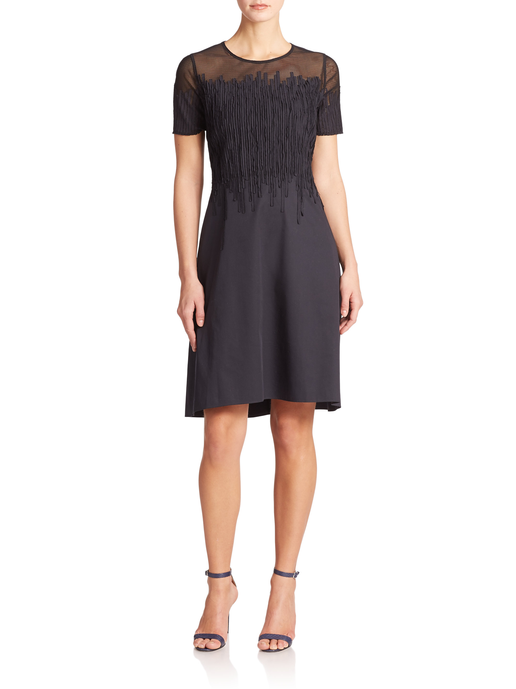Lyst - Elie tahari Ophelia Embroidered Dress in Blue