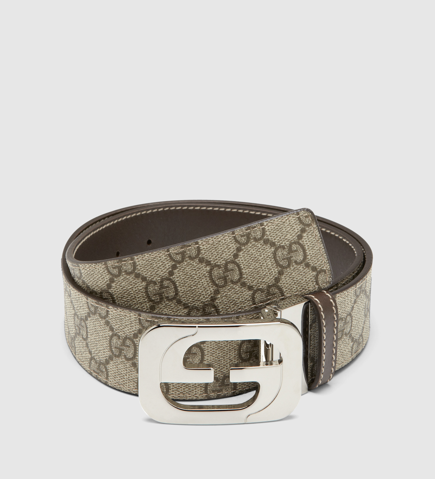 Gucci Reversible Belt With Interlocking G Buckle in Beige (Natural) - Lyst