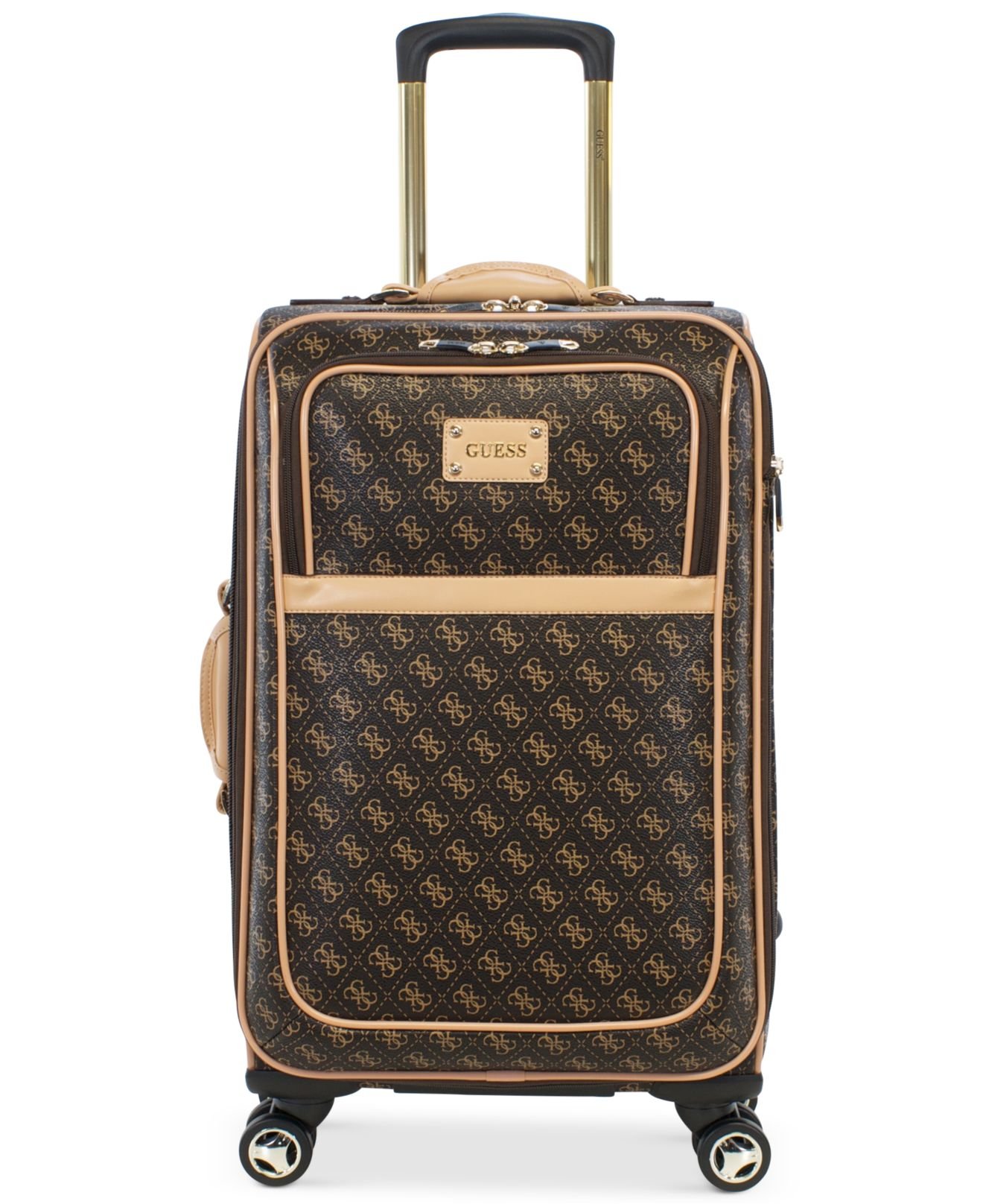 Guess Logo Affair Dlx 21" Carry-on Spinner Suitcase in Brown for Men | Lyst