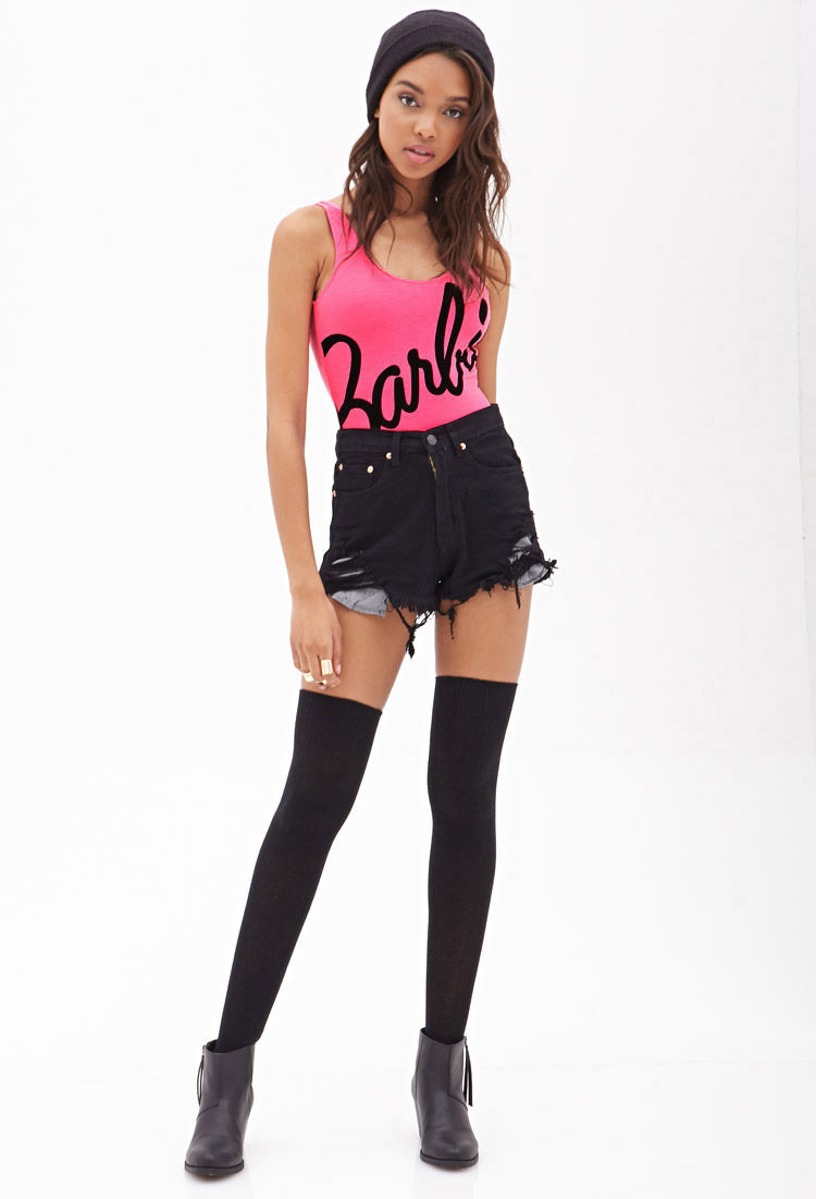 Forever 21 Barbie Graphic Bodysuit in Pink Lyst