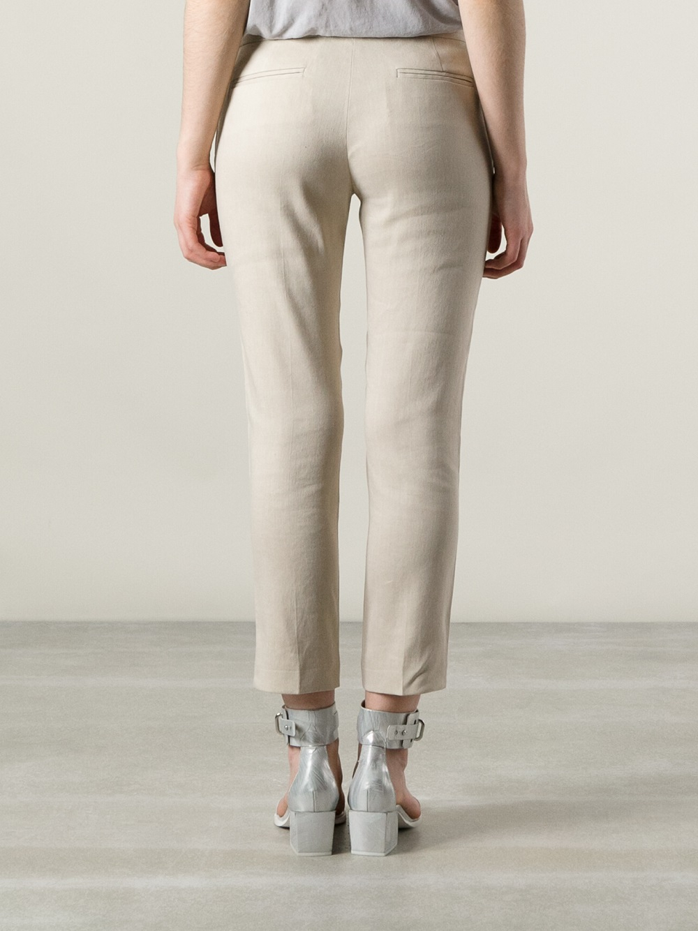 JOSEPH Queen Cropped Trousers in Natural - Lyst