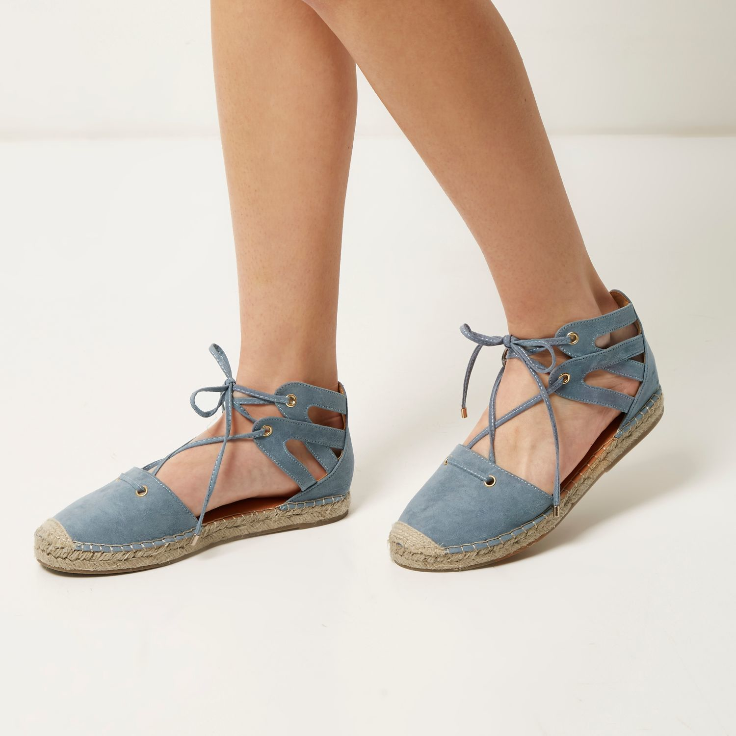 River Island Blue Tieup Espadrille Sandals Lyst