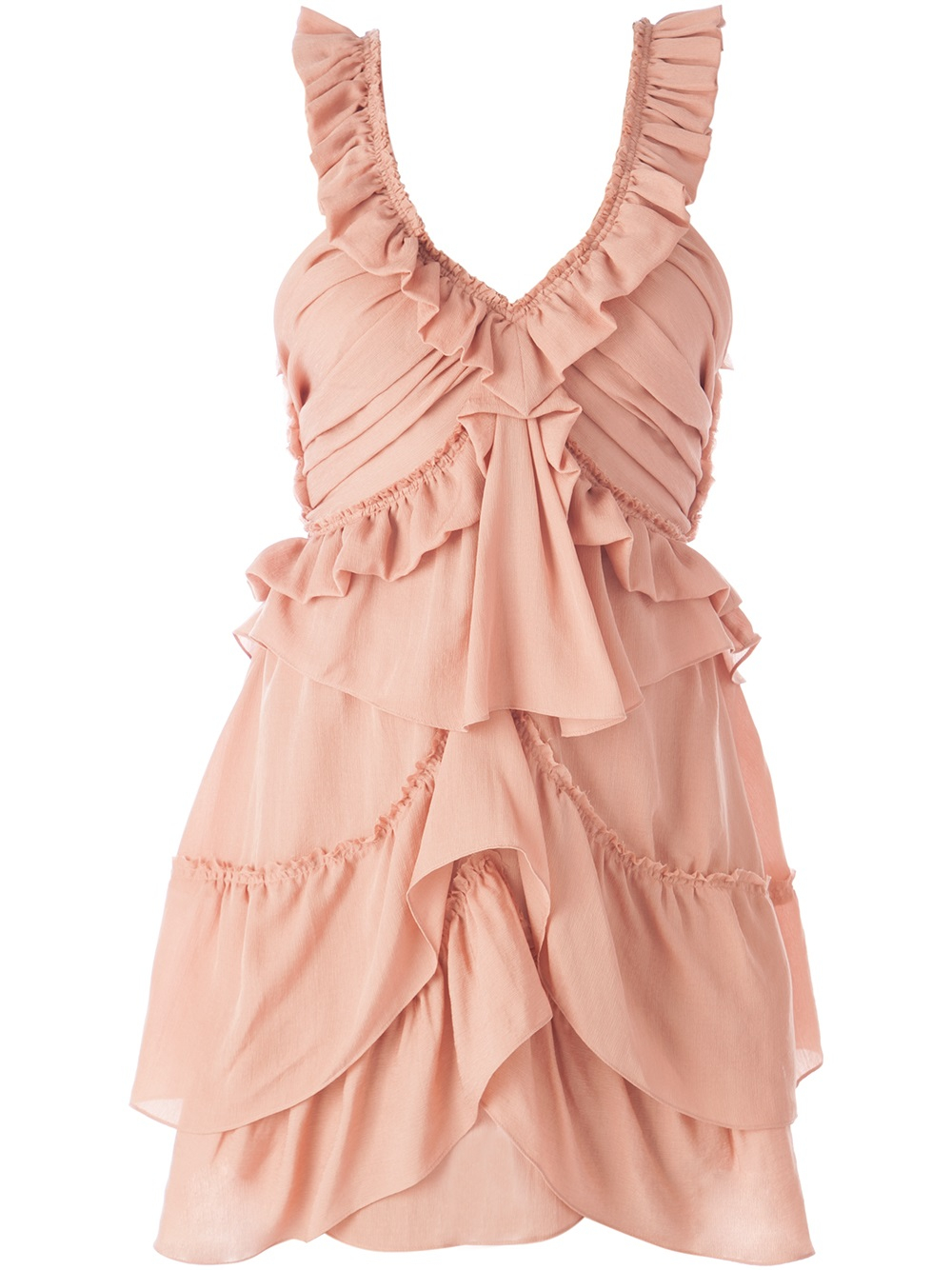 Isabel Marant Ruffle Dress in Pink | Lyst