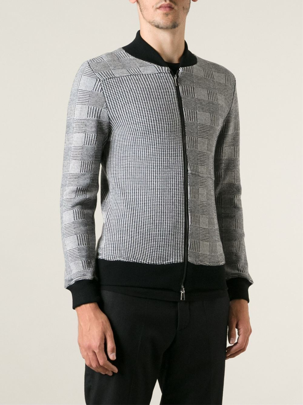 Lyst Relive Hounds Tooth Bomber Jacket in Black for Men