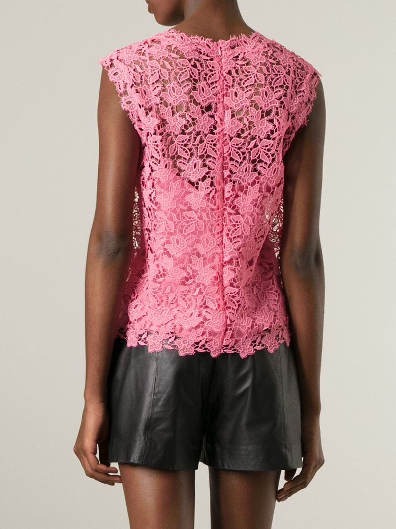 Ermanno Scervino Lace Sleeveless Top in Pink & Purple (Pink) - Lyst