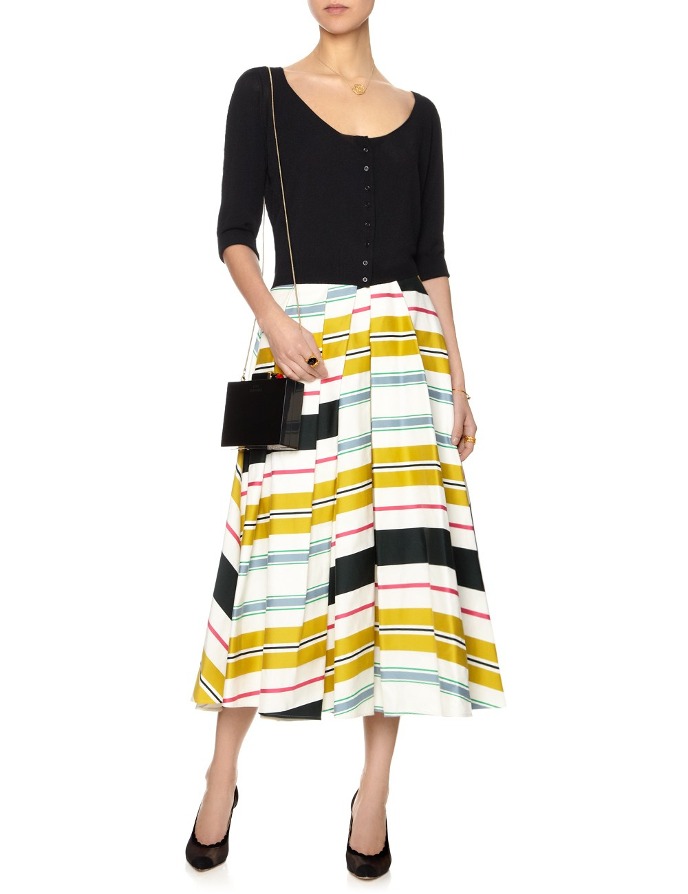 Lulu guinness Black Lipstick Chloe Clutch in Black | Lyst