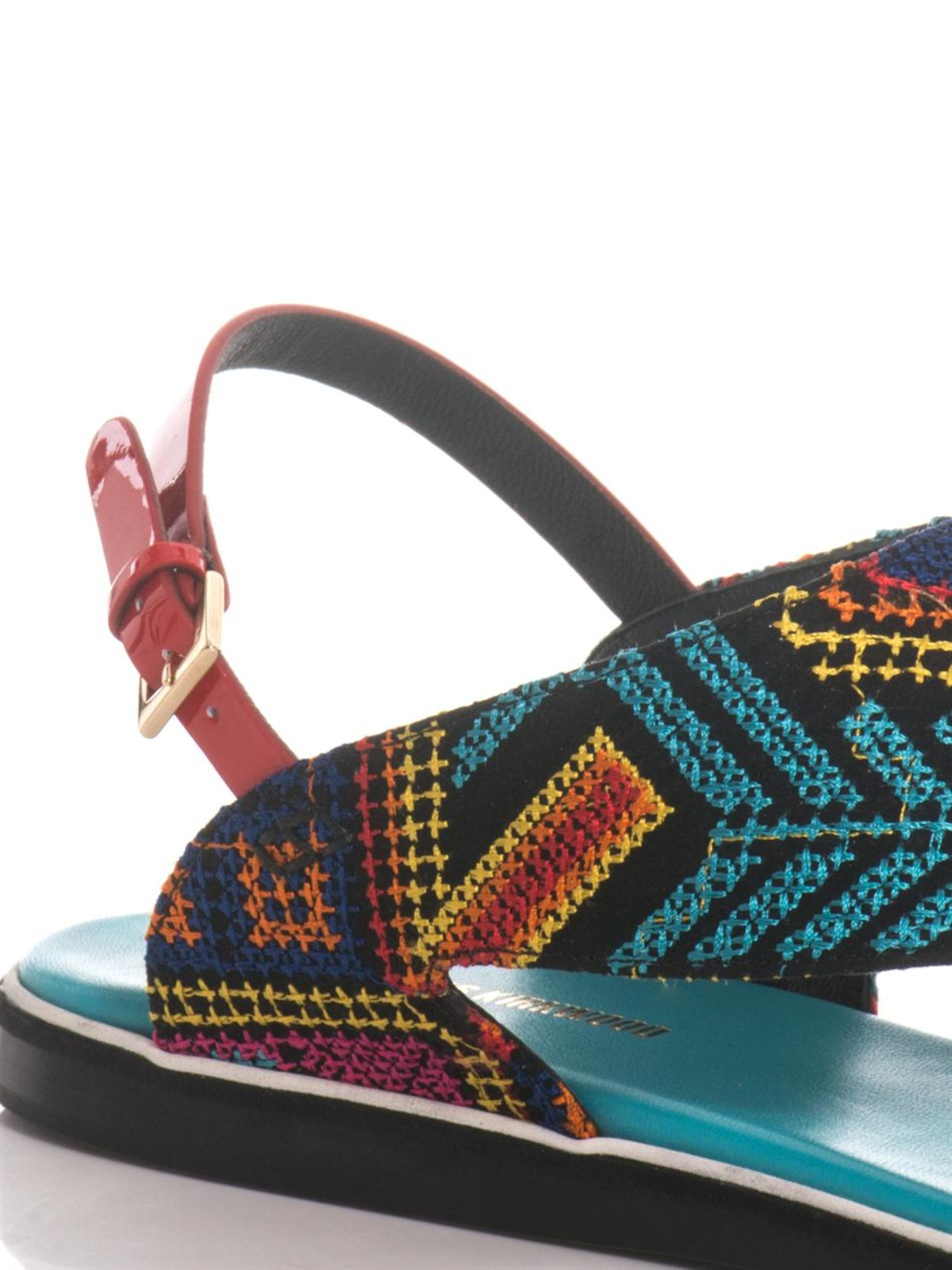 Nicholas Kirkwood Mexican Embroidered And Leather Sandals - Lyst