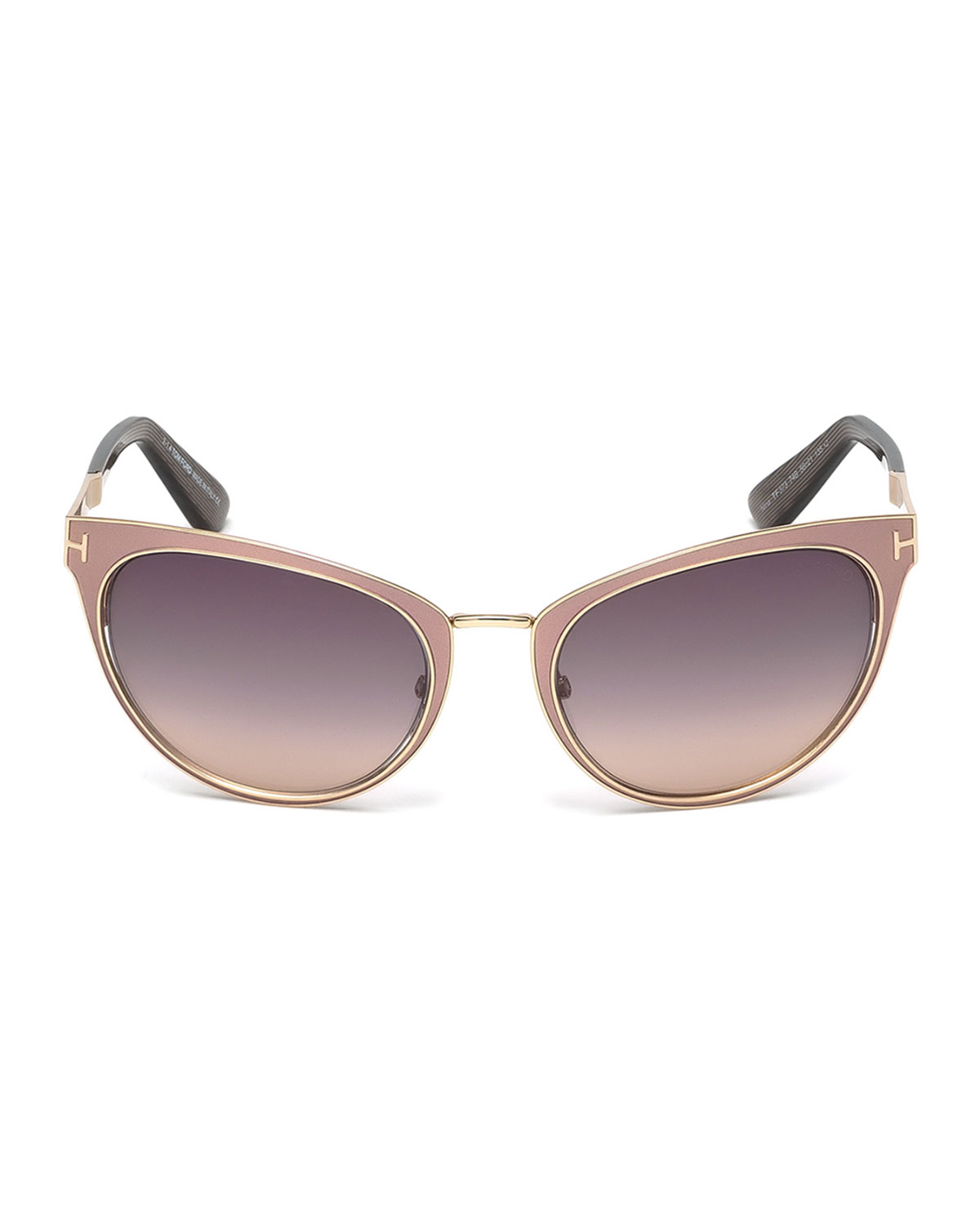 Tom Ford Nina Cat Eye Sunglasses In Rose Goldnude Pink Lyst 