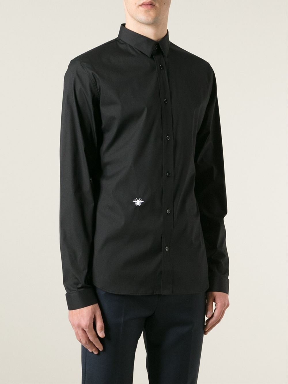 Dior Homme Embroidered Bee Shirt in Black for Men | Lyst
