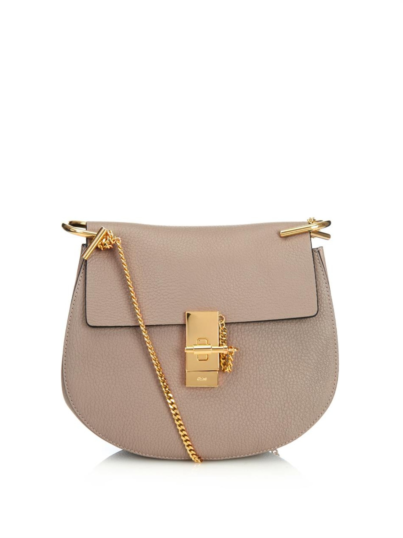 Chloé Drew Small Leather Shoulder Bag in Dark Grey (Gray) - Lyst