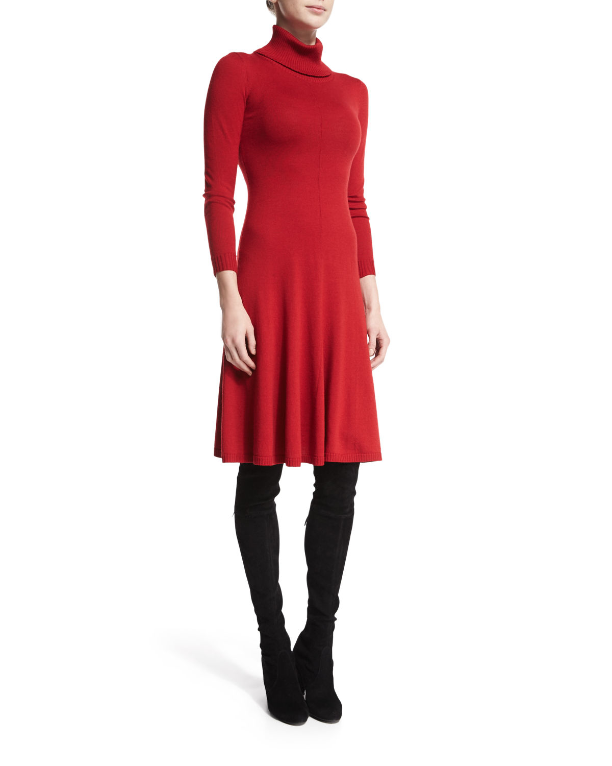 long sleeve turtle neck gown