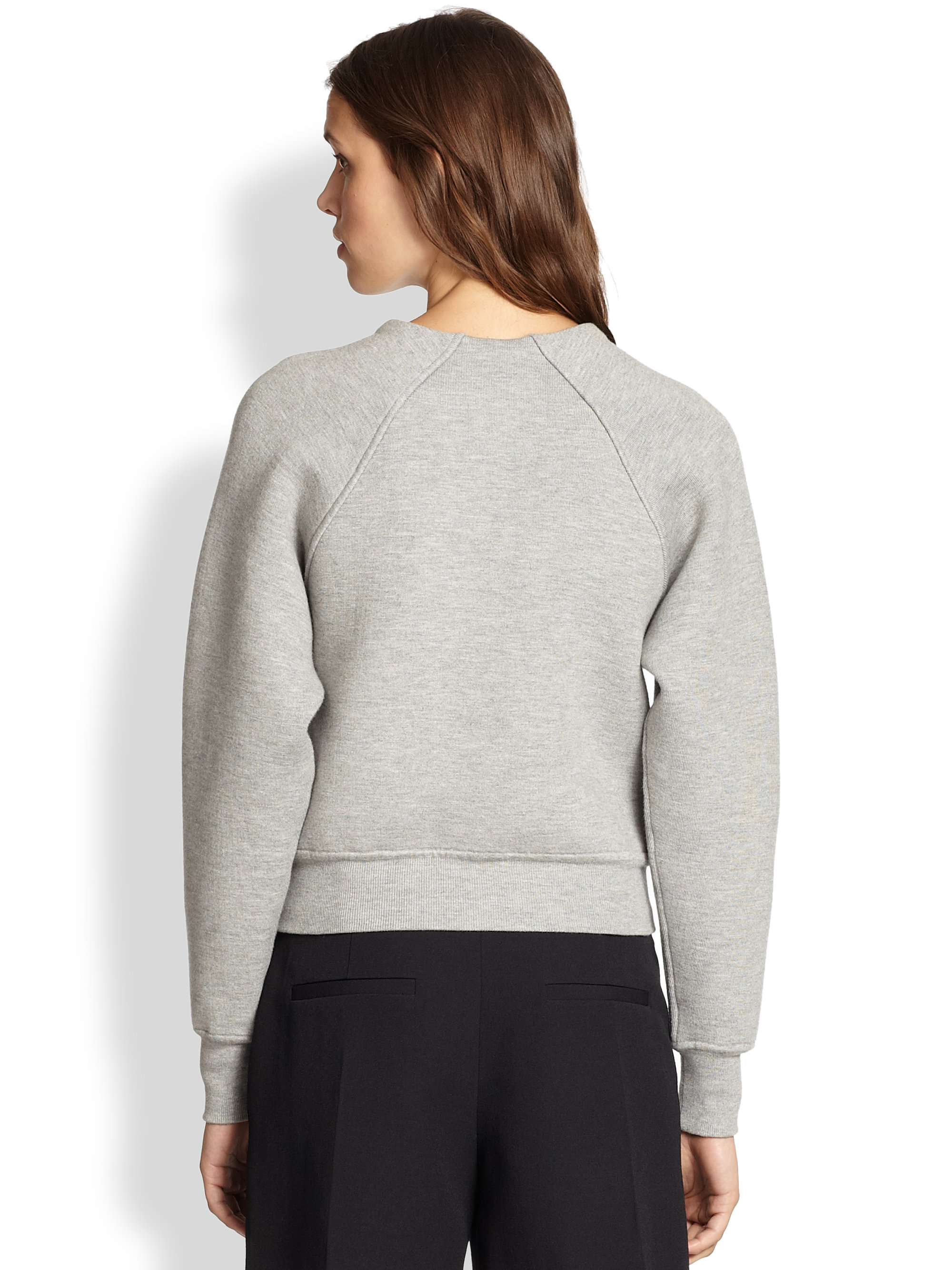 Lyst Wang Raglan Sleeved Sweater In Gray lyst wang raglan sleeved sweater in gray