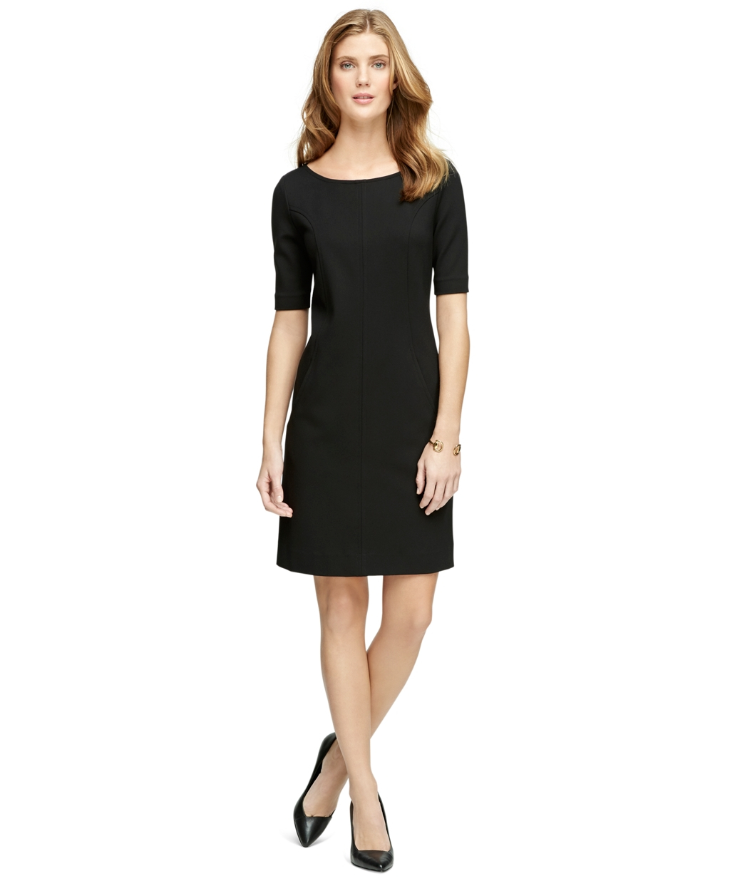 Brooks Brothers Ponte Knit Dress in Black Lyst