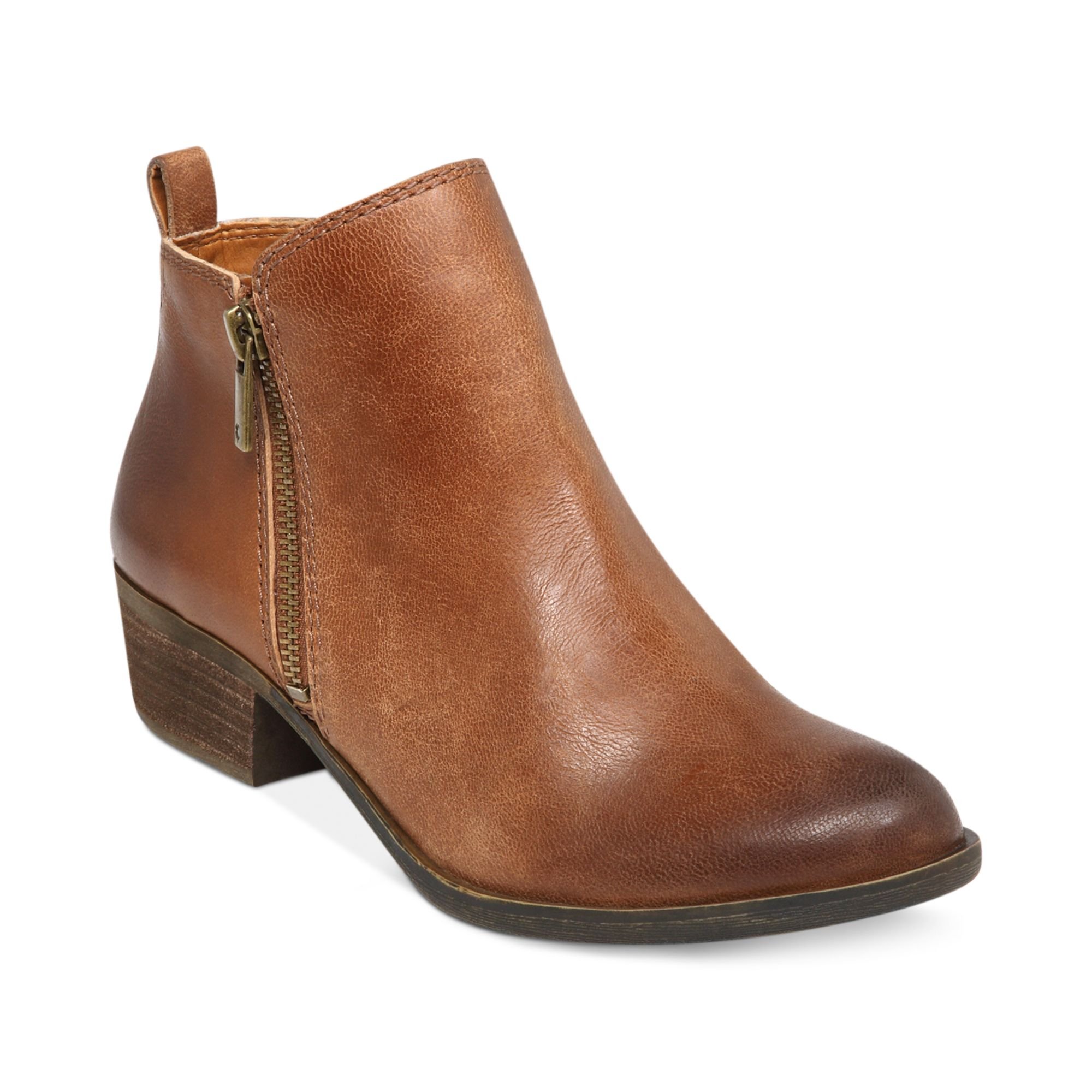 Lucky brand Women&#39;s Basel Booties in Brown (Toffee) | Lyst