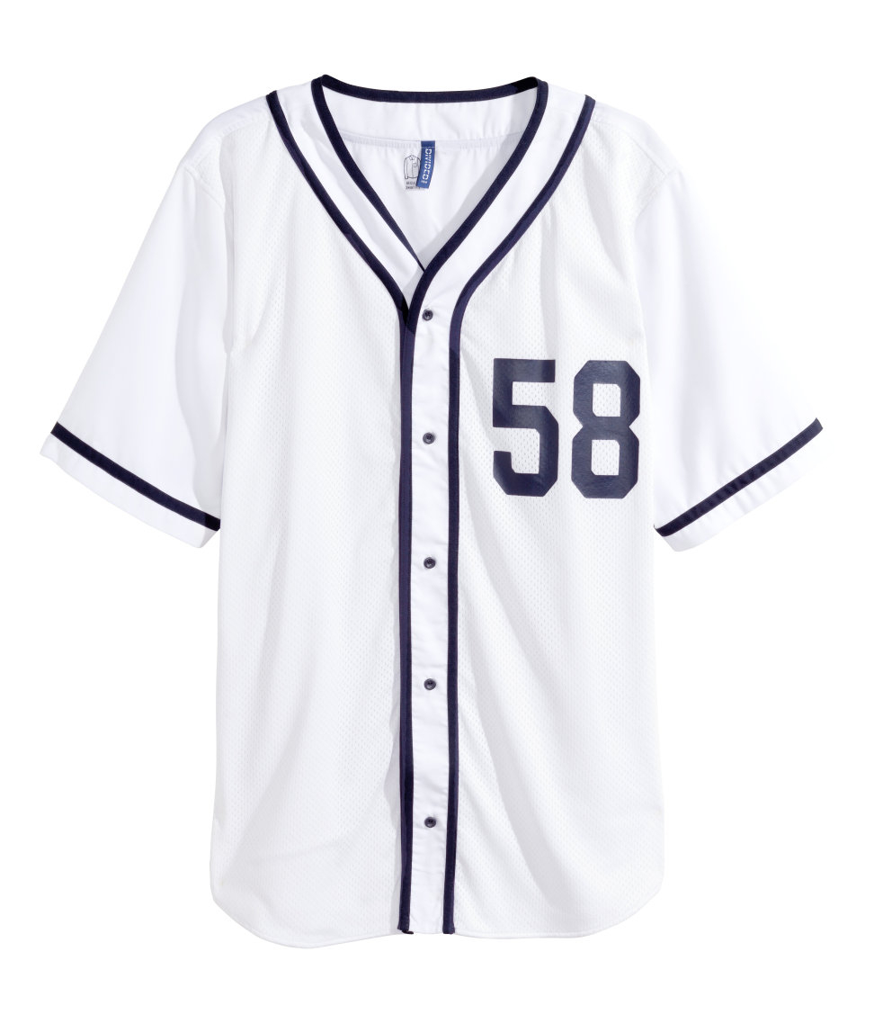 H&M Baseball Shirt in White for Men | Lyst