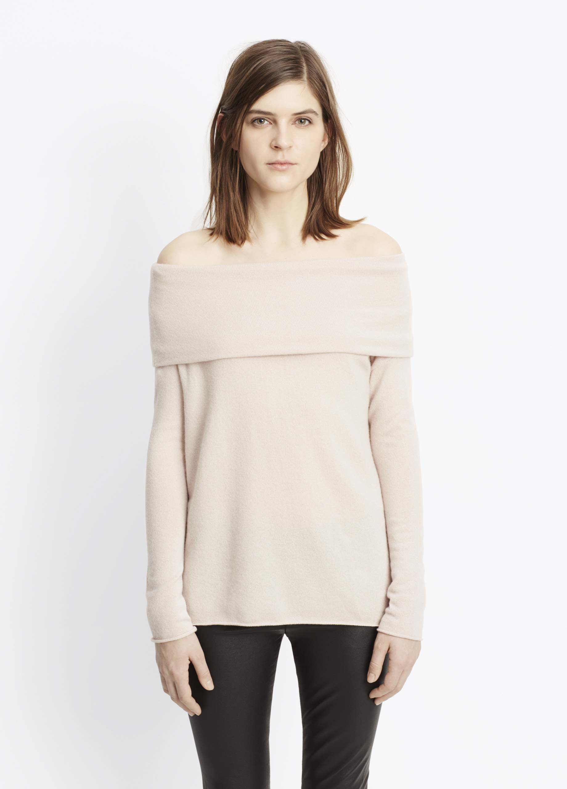 Vince Womens Off Shoulder Pullover Sweater
