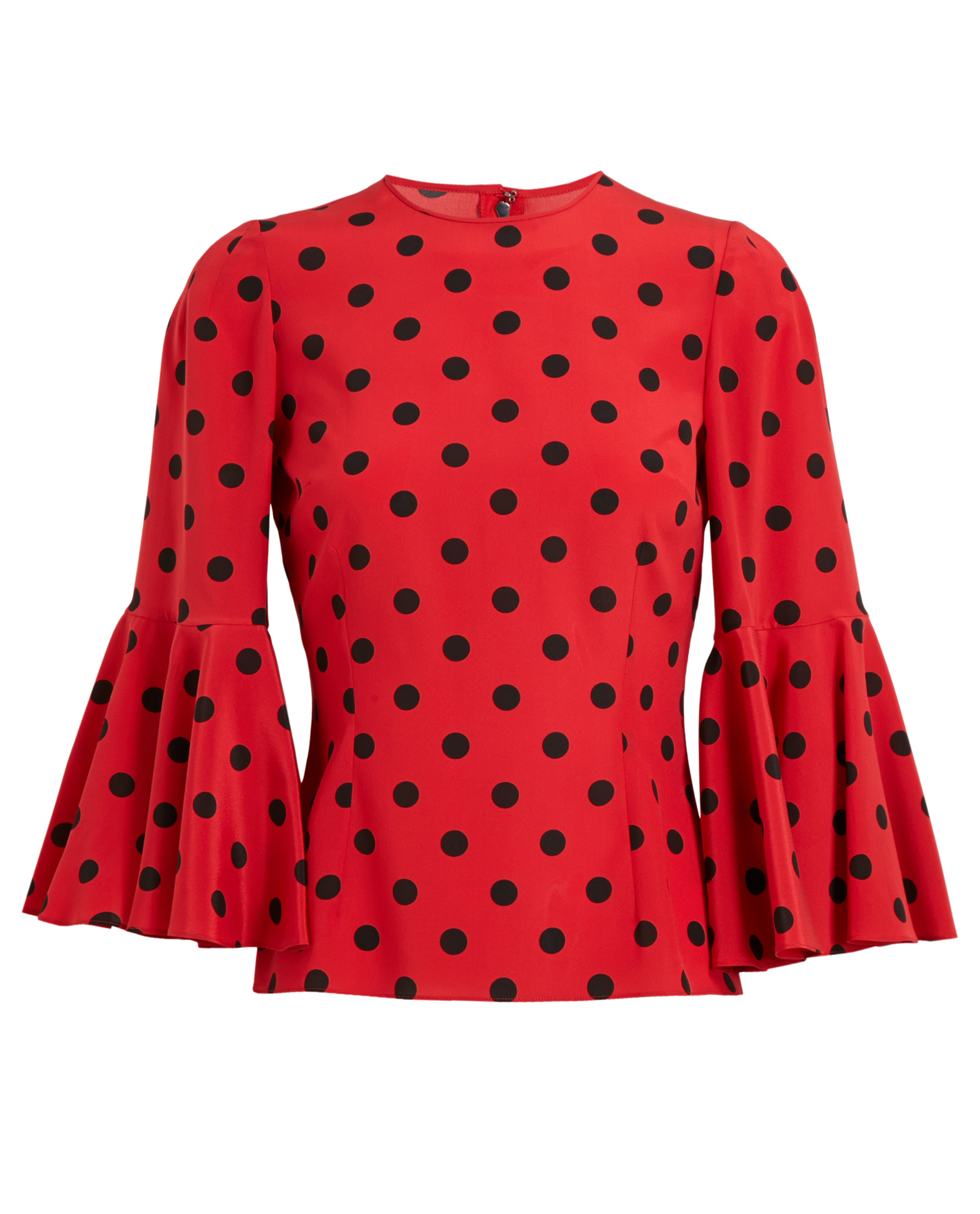 Dolce & Gabbana Polka Dot Silk Top in Red | Lyst