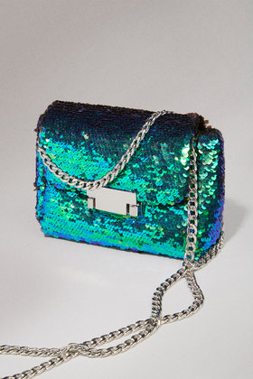 Lyst Top Sequin Crossbody Bag Blue In Gallery