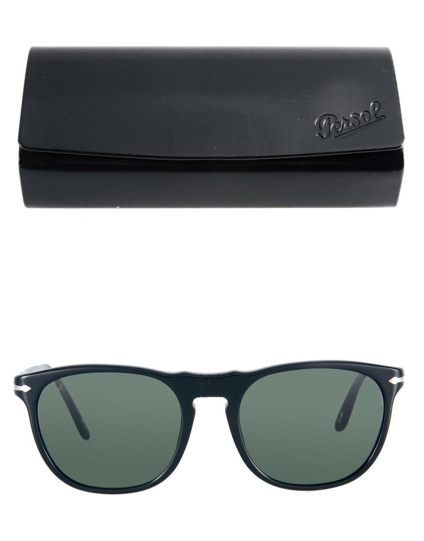 Persol Aviator Sunglasses in Black for Men | Lyst