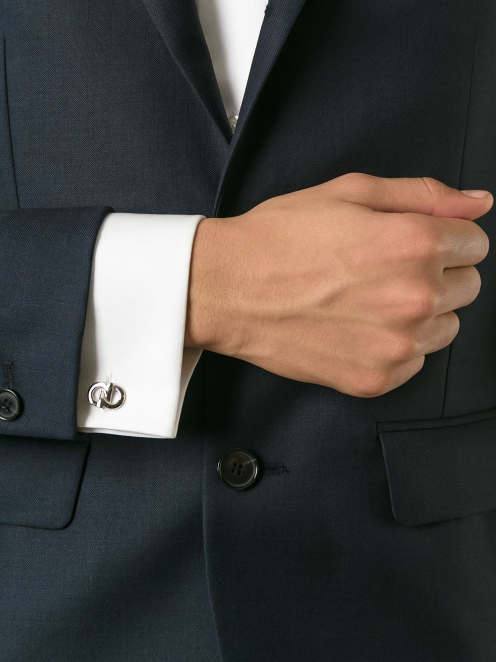 Metallic for Men Ferragamo Gancini Cufflinks in Silver Mens Accessories Cufflinks 