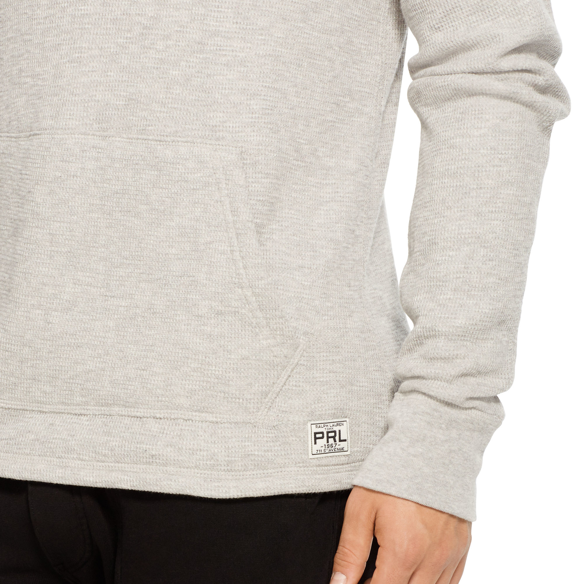 Polo Ralph Lauren Waffle-knit Pima Cotton Hoodie in Grey for Men - Lyst