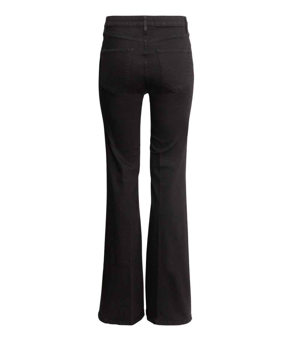 H&M Flared Jeans in Black | Lyst