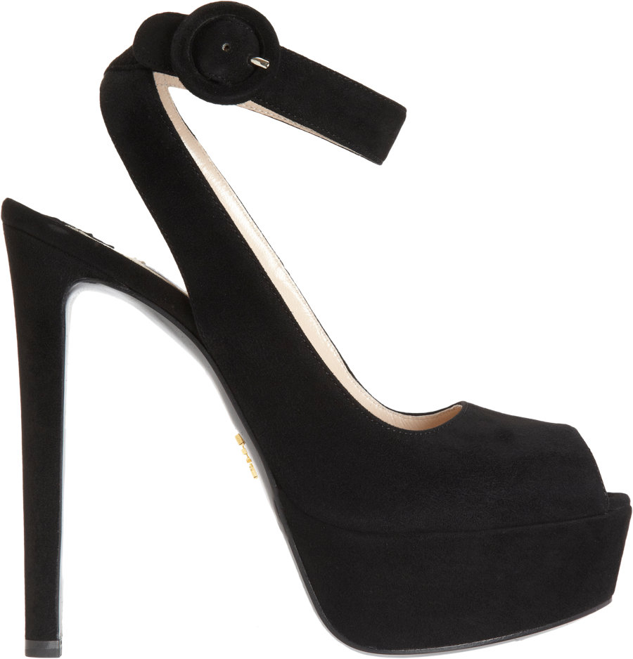 Prada Ankle Strap Platform Sandal In Black Lyst