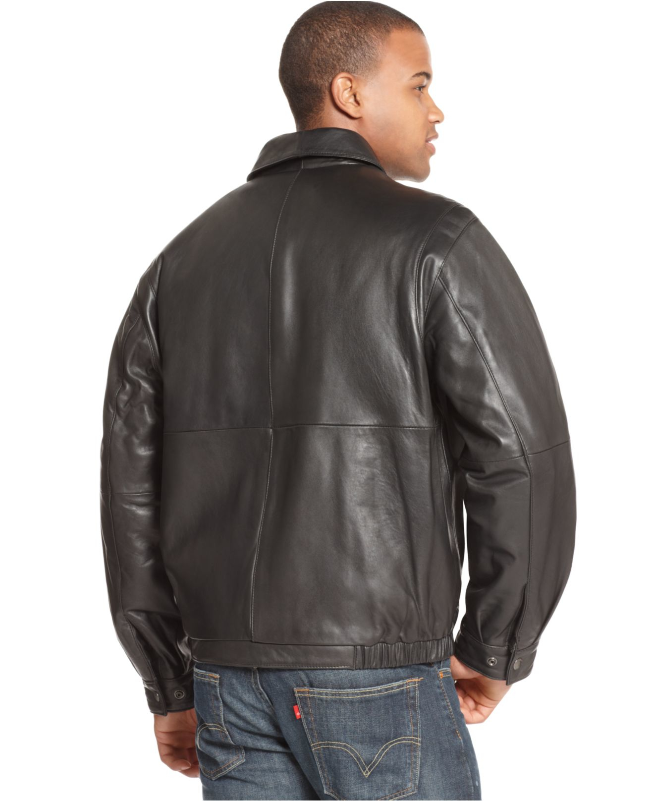 Men's Black Textured Lamb Leather Jacket