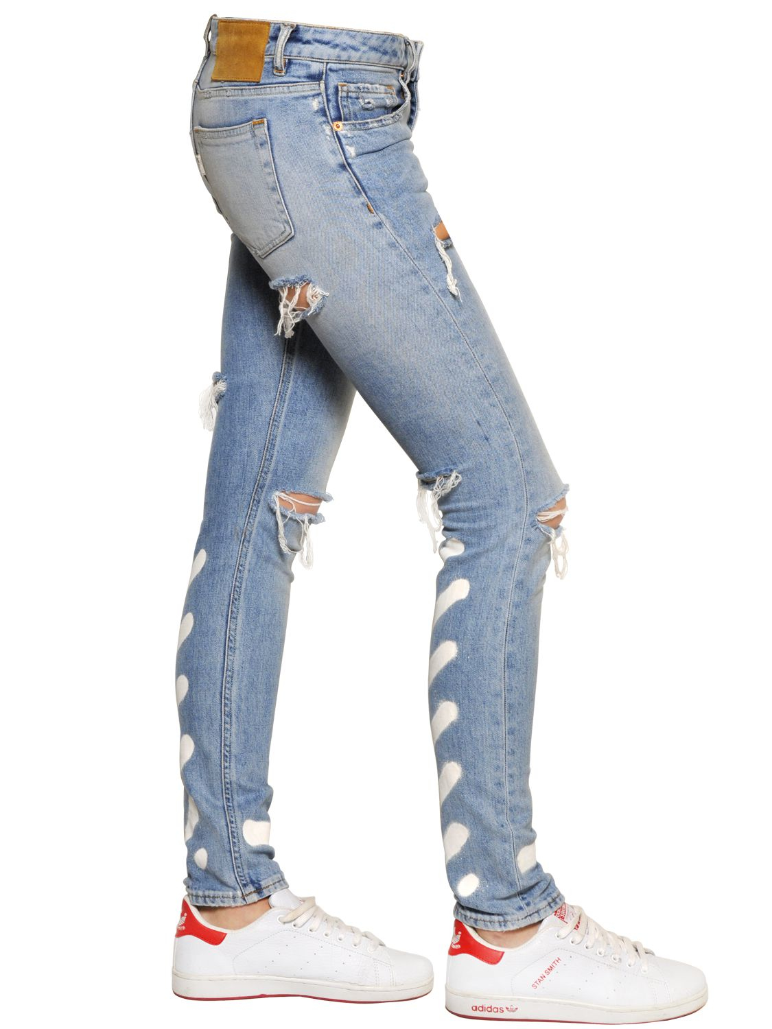 OffWhite c/o Virgil Abloh Spray Paint Cotton Denim Jeans in Blue Lyst